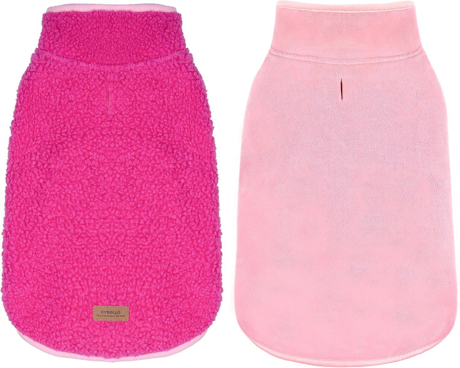 cyeollo Sherpa Dog Coat Turtleneck Reversible Fleece Vest Sweater Thick Pet Clothes for Cold Weather Winter Jacket Warm Dog Coats for Medium Large Dogs, Pink XXL - Image 14