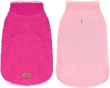 cyeollo Sherpa Dog Coat Turtleneck Reversible Fleece Vest Sweater Thick Pet Clothes for Cold Weather Winter Jacket Warm Dog Coats for Medium Large Dogs, Pink XXL - Image 14