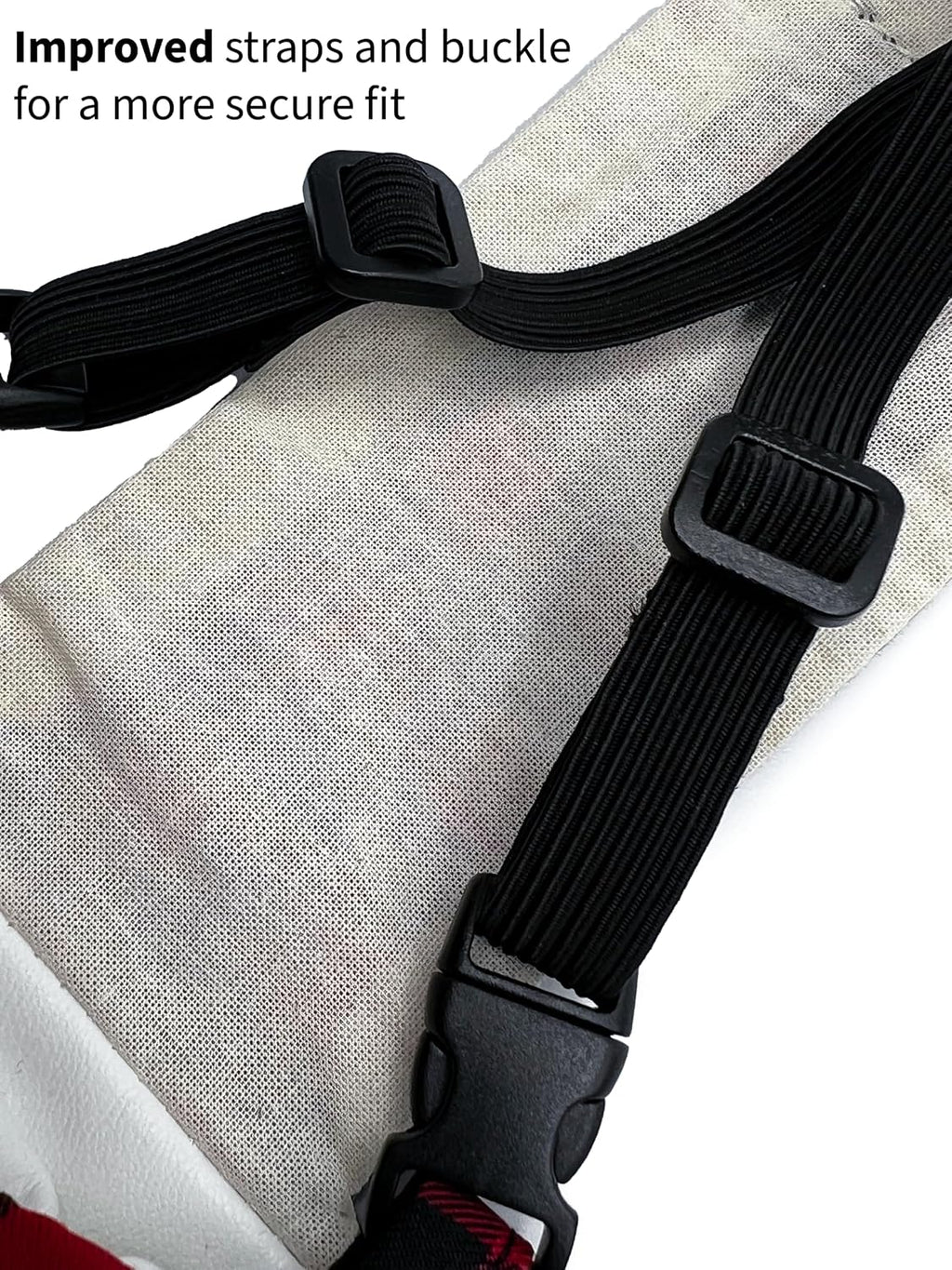 Side angle view of the chicken diaper displaying breathable fabric texture