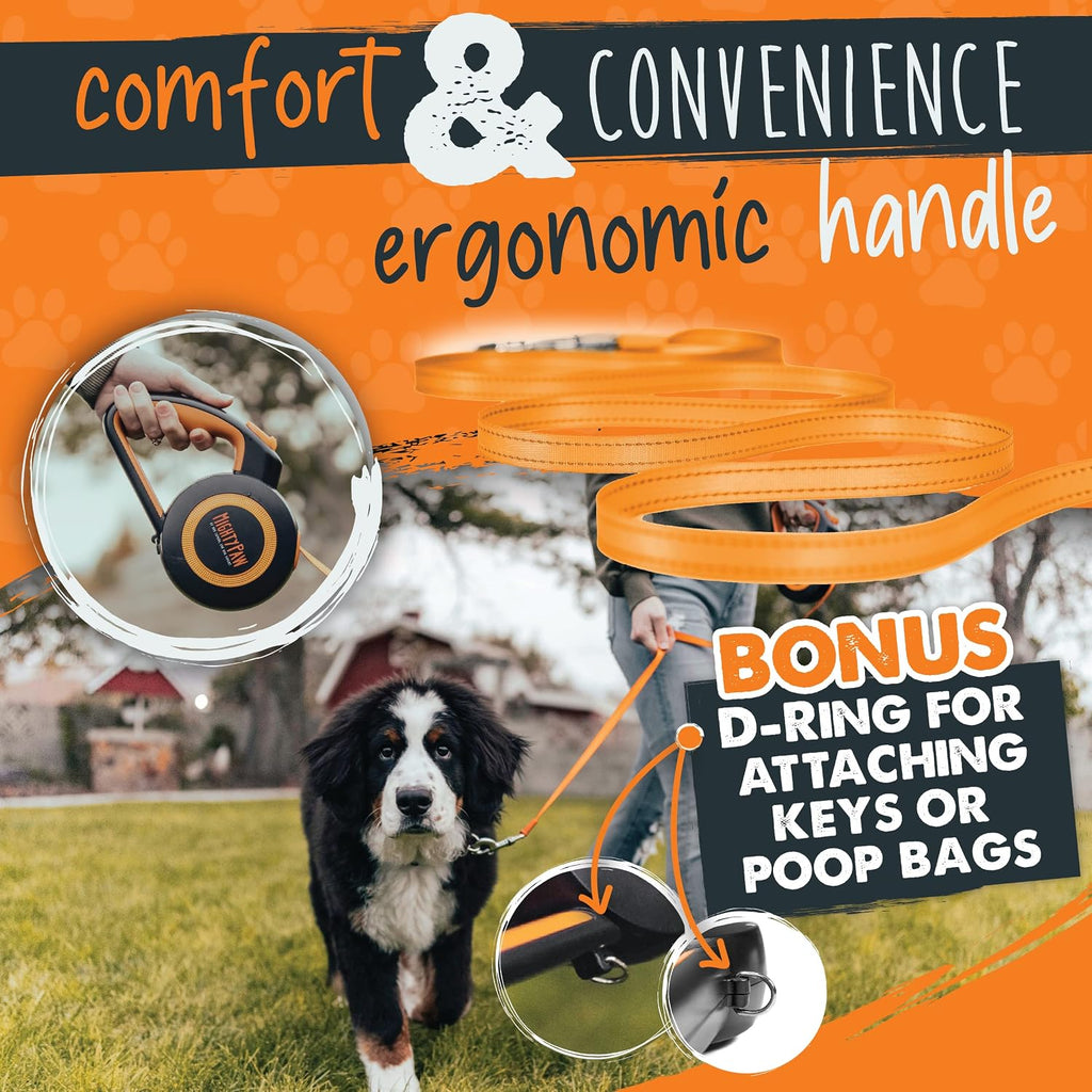 Comparison of Mighty Paw leash size and features