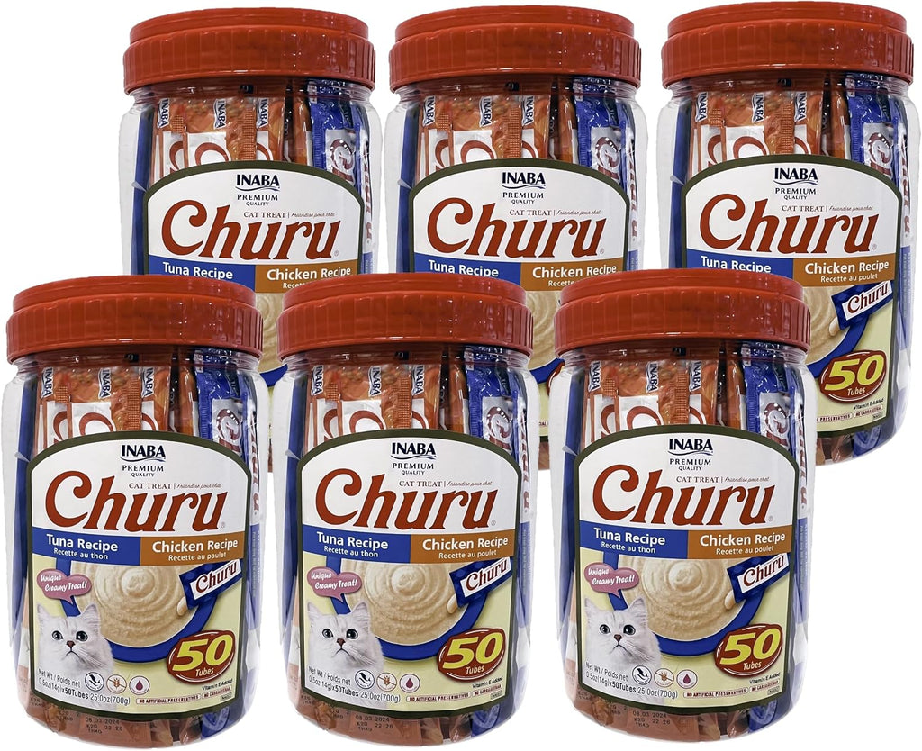 INABA Churu Lickable Grain-Free Pure Cat Treats, 25 Tuna & 25 Chicken | Grain-Free, Lickable, Squeezable Creamy Pure, Treat/Topper - Image 9