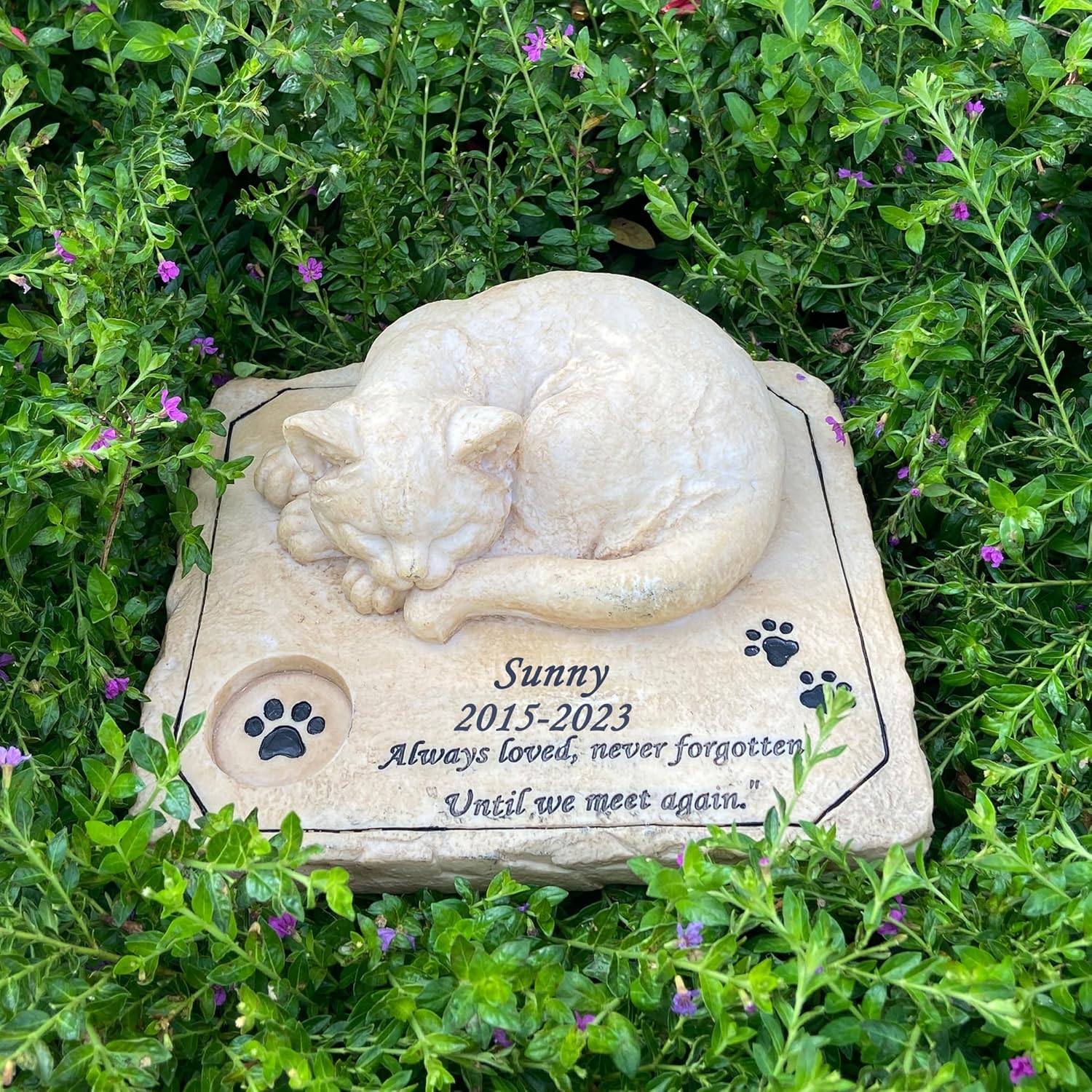 Personalized Garden Cat Memorial Stone - Peaceful Sleeping Kitten Angel Statue for Garden, Remembrance, cat memorial for graver and Loss - Pet Sympathy GiftCat Outdoor Memorial Gifts Gifts for Kitty - Image 11