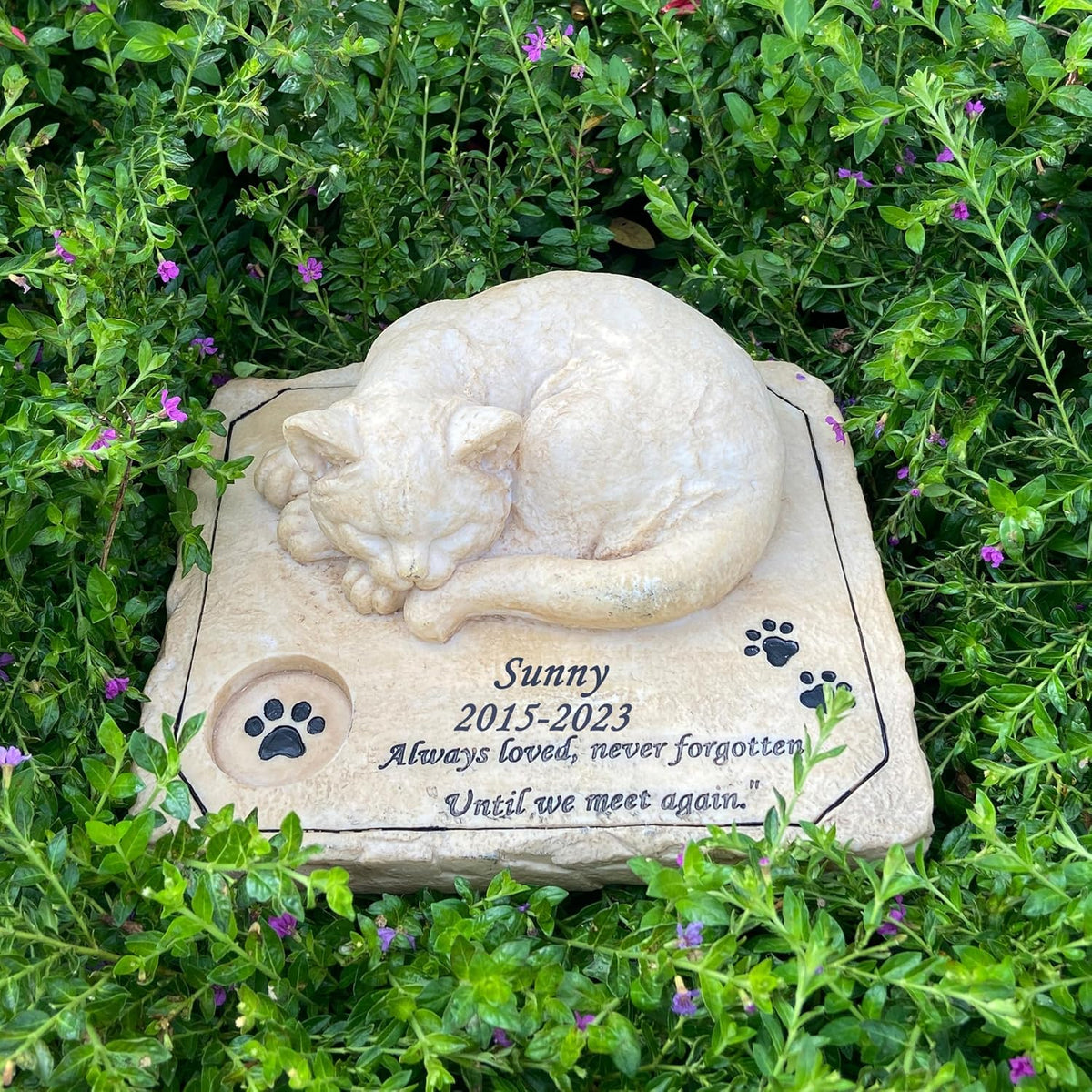 Personalized Garden Cat Memorial Stone - Peaceful Sleeping Kitten Angel Statue for Garden, Remembrance, cat memorial for graver and Loss - Pet Sympathy GiftCat Outdoor Memorial Gifts Gifts for Kitty - Image 11