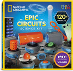 Blue Marble National Geographic Circuit Maker Kit front view packaging showing the STEM logo and bright electrical project layouts.