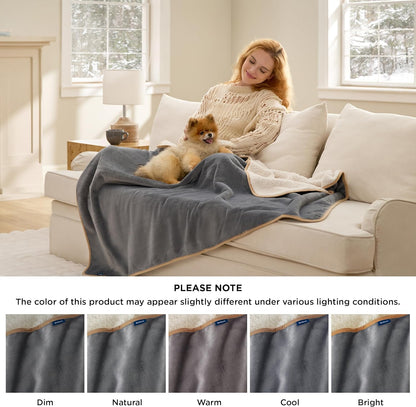 Bedsure leakproof puppy blanket spread on a car seat for travel