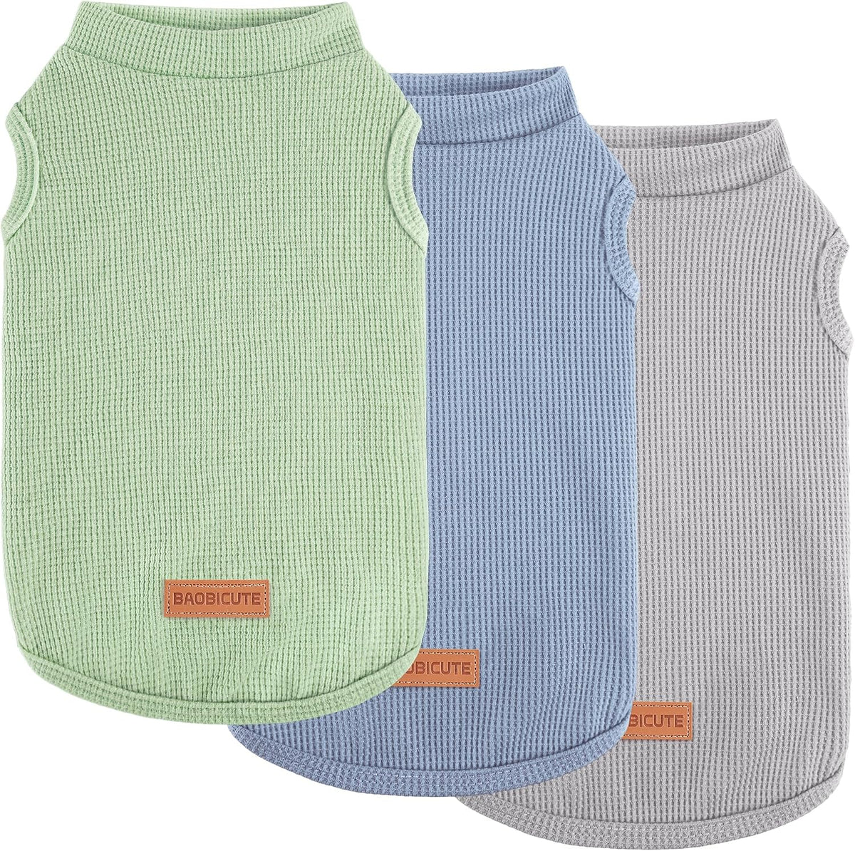 3Pack Dog Shirts Lightweight Waffle Dog Shirt for Small Dogs Sleeveless Dog Shirt for Small Medium Boy Girl Dogs Cozy & Breathable Pet Vest - Image 11