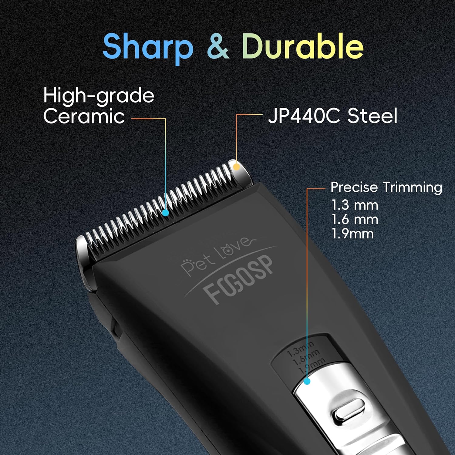 Premium pet electric hair trimmer for long hair cats dogs and rabbits