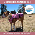 Close up of microfiber fabric on Lucolove dog cooling vest