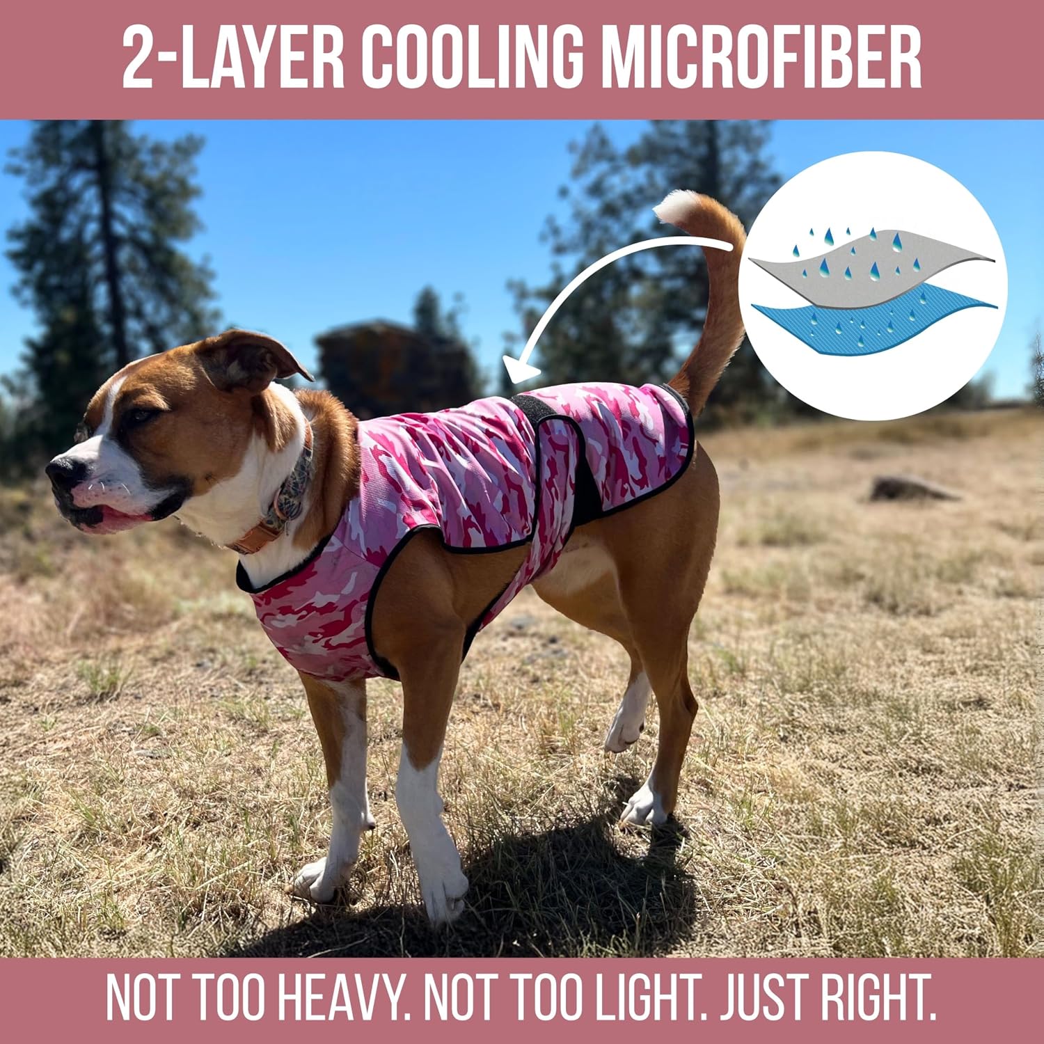 Close up of microfiber fabric on Lucolove dog cooling vest