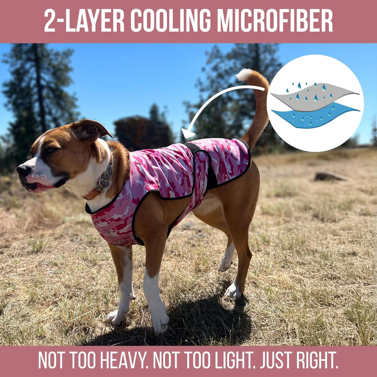 Close up of microfiber fabric on Lucolove dog cooling vest