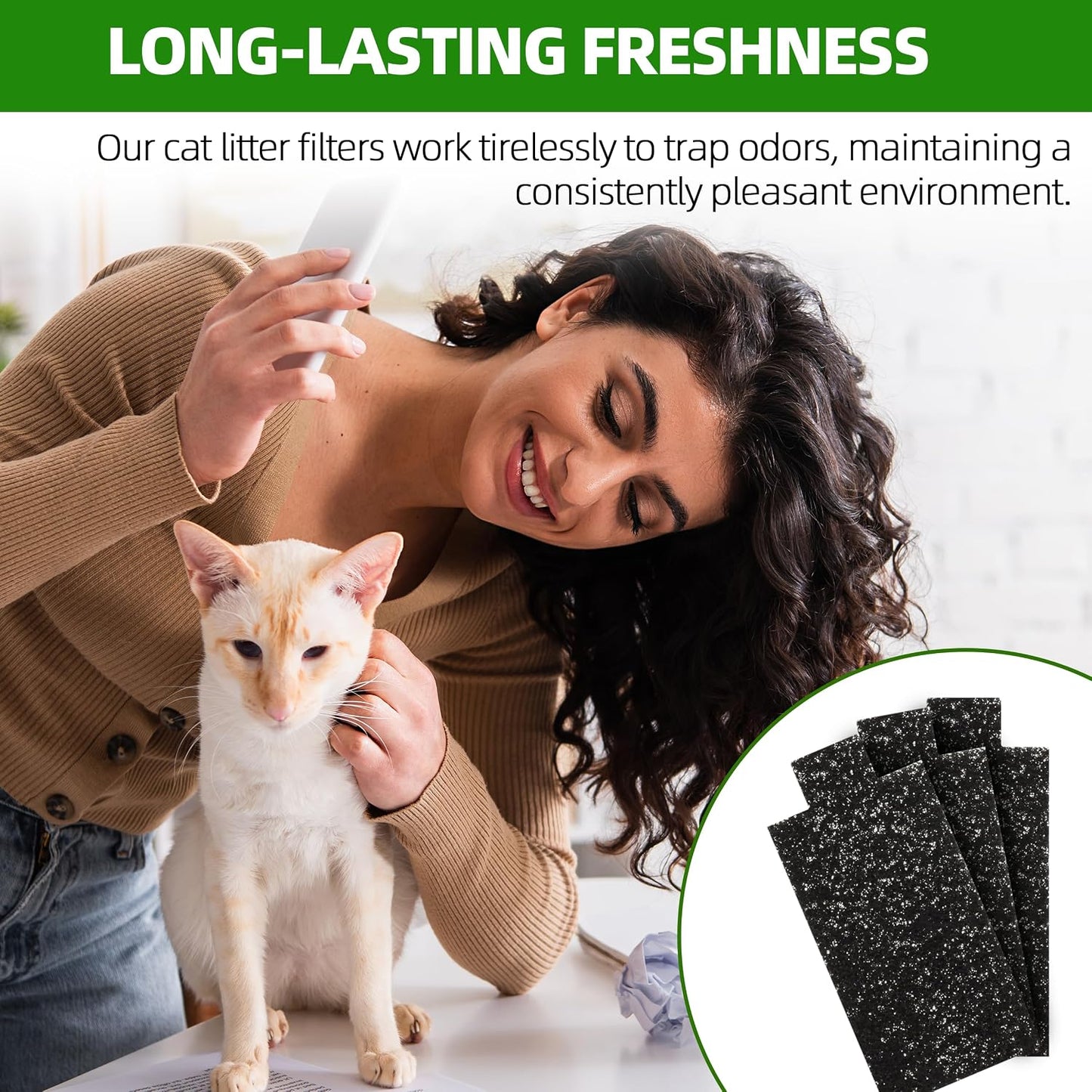 Authentic USA imported premium pet litter box odor elimination replacement filters pack of twelve