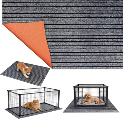 Varrisin dog crate mat front view showing charcoal grey surface