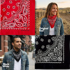 Folded premium cotton cowboy style handkerchief pack display