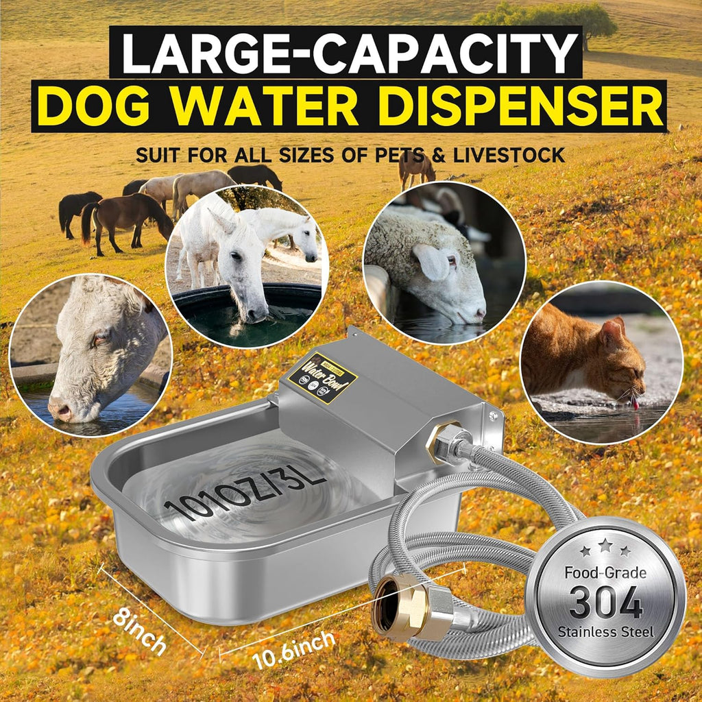 Wall-mounted automatic pet hydration station installed inside a kennel