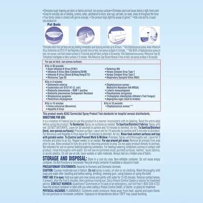 Lysol Pet Odor Eliminator canister label details