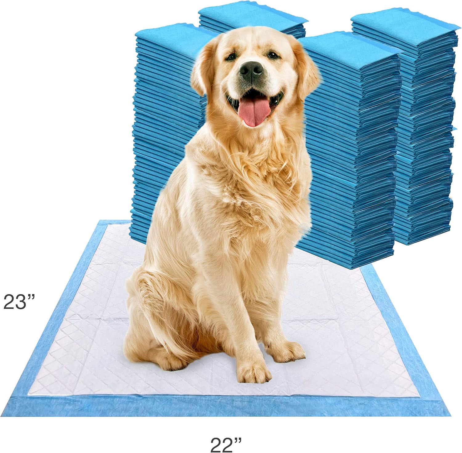 Close up view of the tear resistant quilted top layer of a dog potty pad.