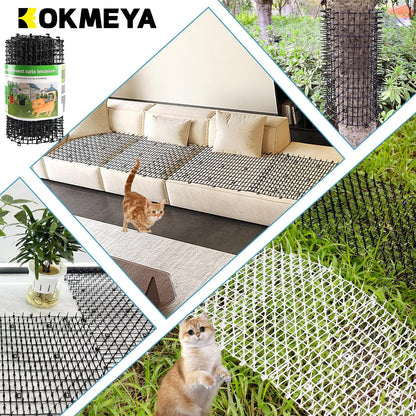 Pet Repellent Mat, White, 6.5 feet with 8 Ground Stakes 8 Zip Tie, Cat Repellent Mat with Gentle Spikes for Garden/Backyard, Dog and Raccoon Deterrent Mat, 78.74 inches x 11 inches. - Image 9
