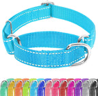 Seyezo Martingale Dog Collar - Adjustable No Buckle, Reflective Heavy Duty Nylon No Pull Collar for Small to Large Dogs, XS, Green - Image 13