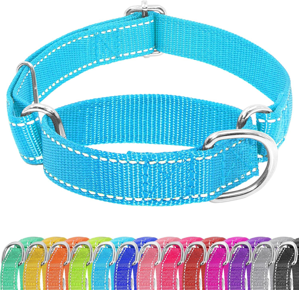 Seyezo Martingale Dog Collar - Adjustable No Buckle, Reflective Heavy Duty Nylon No Pull Collar for Small to Large Dogs, XS, Green - Image 13