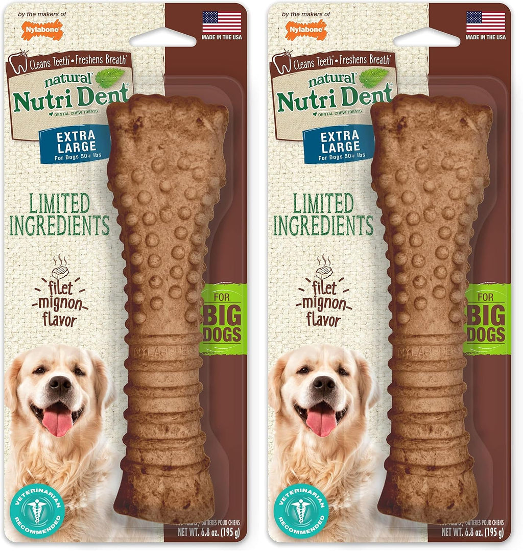Nylabone Nutri Dent Dog Dental Chews - Natural Dog Teeth Cleaning & Breath Freshener - Dental Treats for Dogs - Filet Mignon Flavor, Large (20 Count) - Image 12