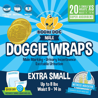 Bodhi Dog disposable male wraps size chart and breed suitability guide