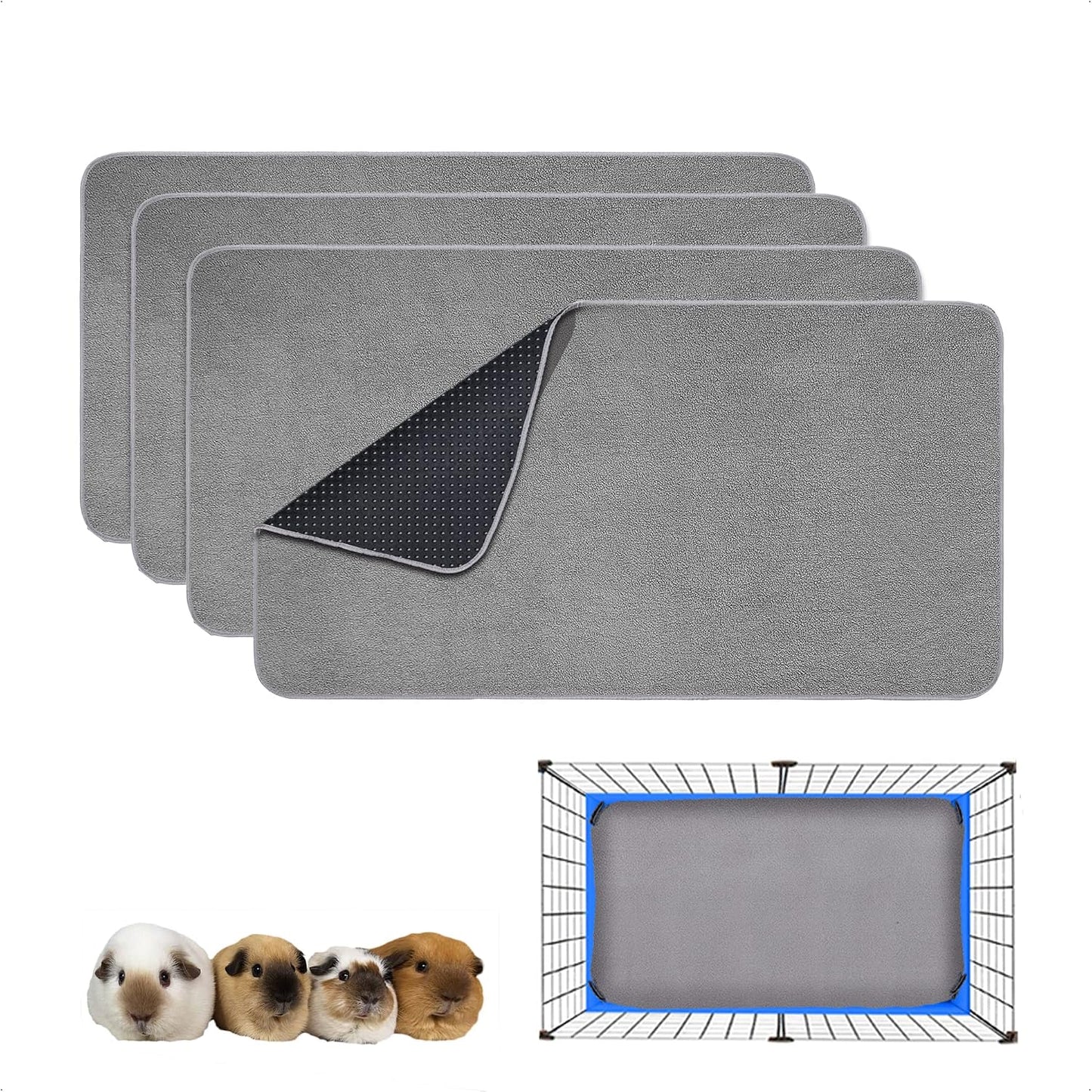 Ginidear guinea pig cage liner 4 pack front view
