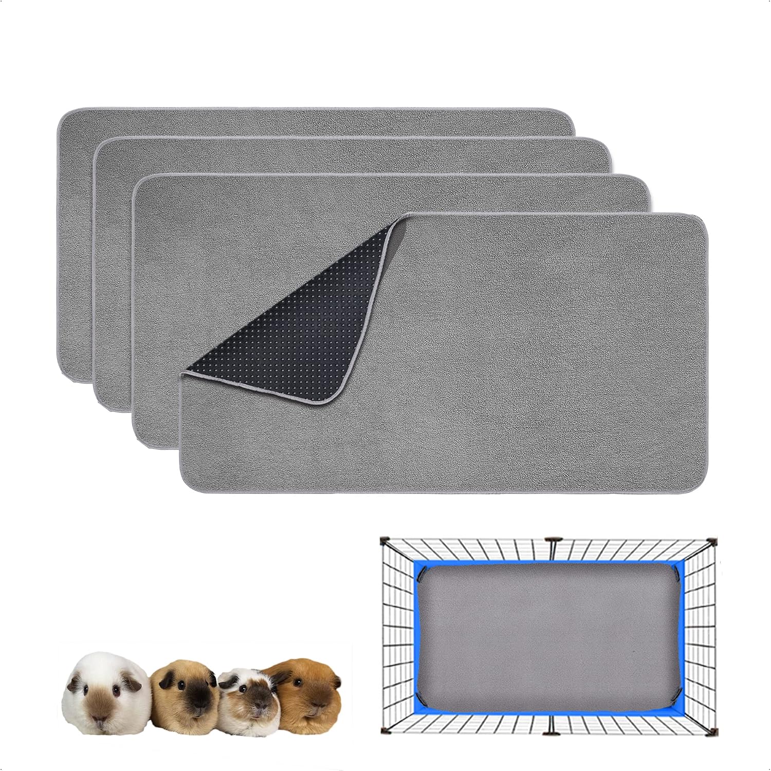 Ginidear guinea pig cage liner 4 pack front view
