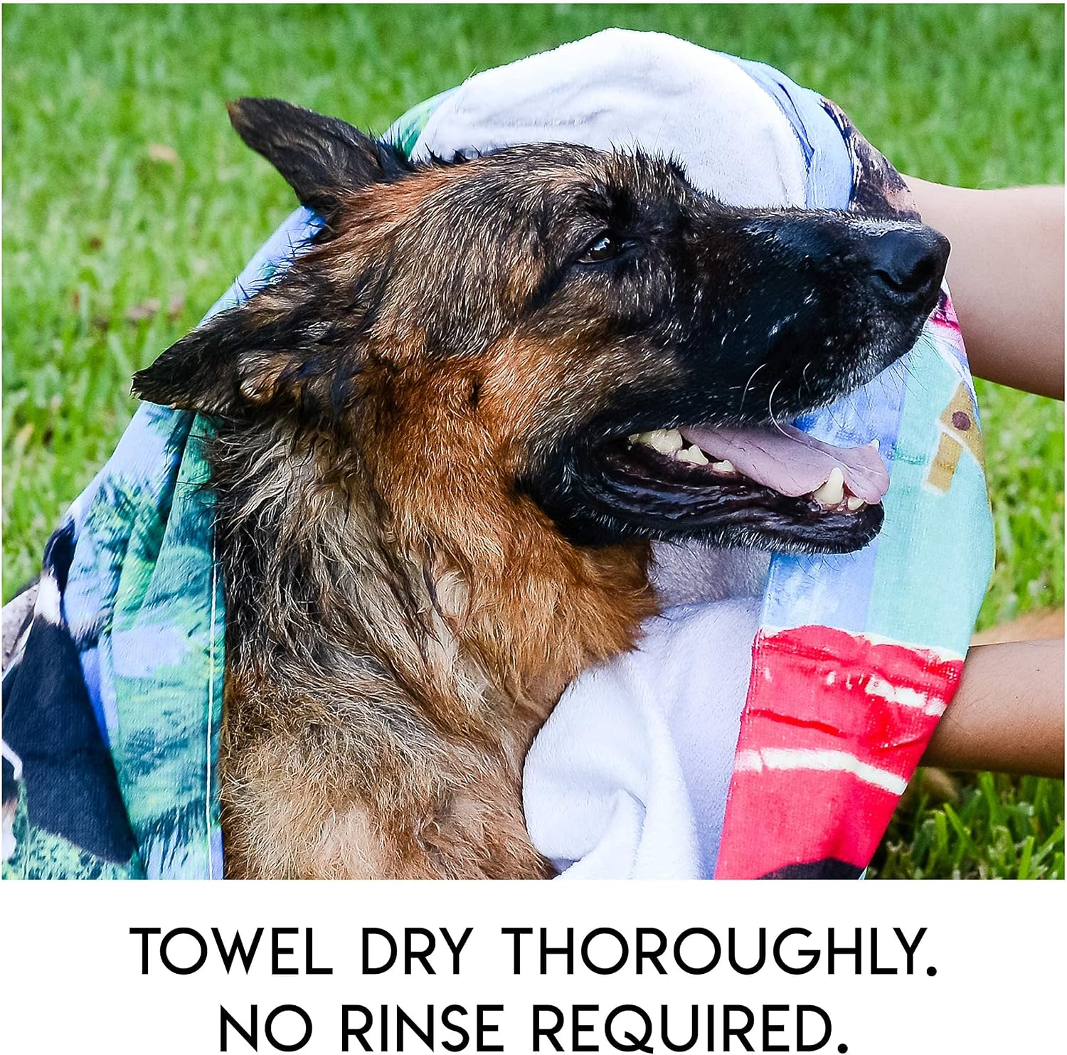 Instructions showing how to add water to Scrubby Pet wipes