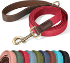 Didog PU Leather Dog Leash for Small Dogs 4.5ft, Soft Padded Handle Dog Leashes for Medium Size, Walking and Training Leashes Faux Leather for Large Pet,Green - Image 9