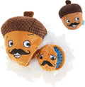 Barkbox Monsieur Acorn 2-in-1 plush dog toy front view