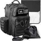 Tridee dad diaper bag front view military tactical backpack black