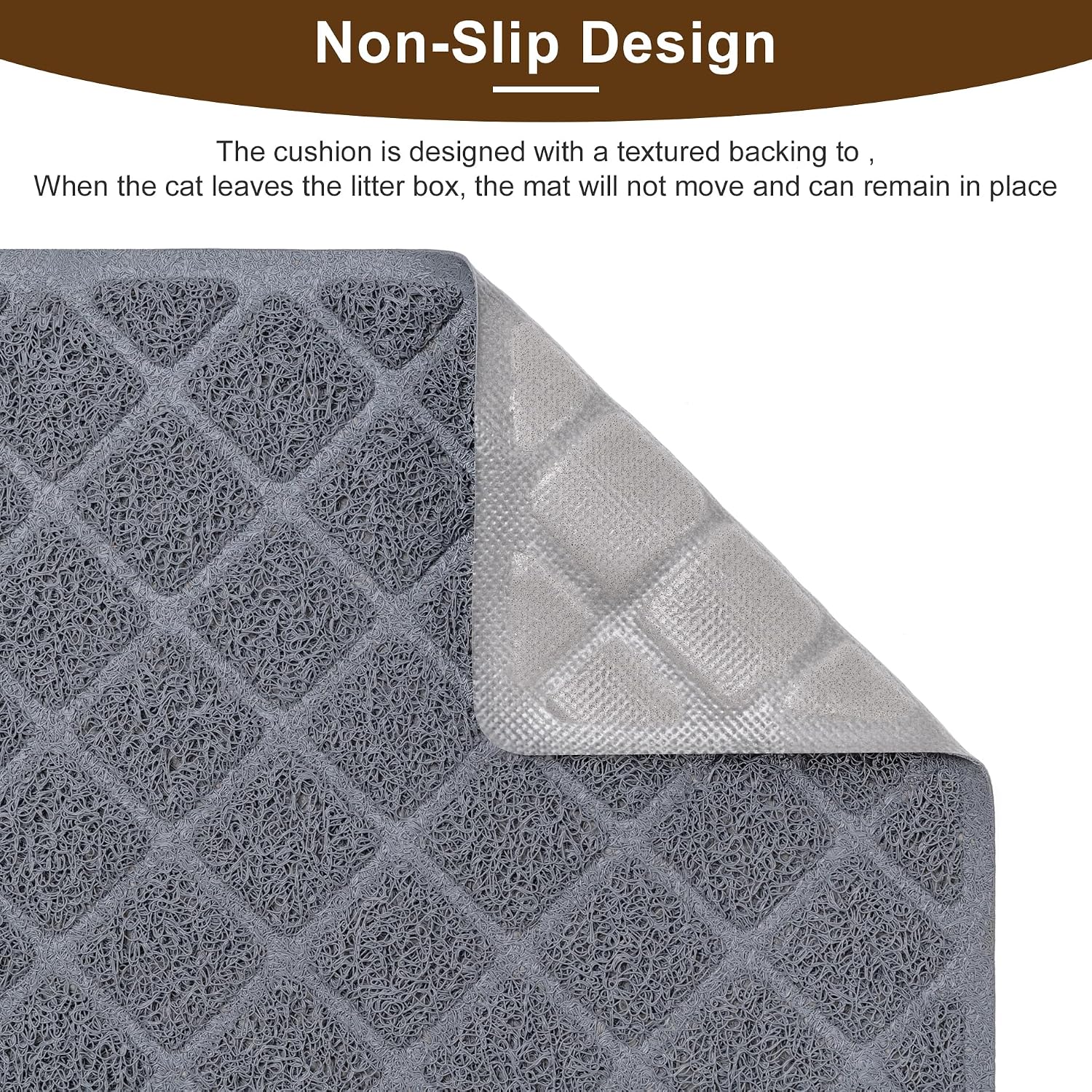 Waterproof non slip cat litter trapping pad protecting indoor flooring