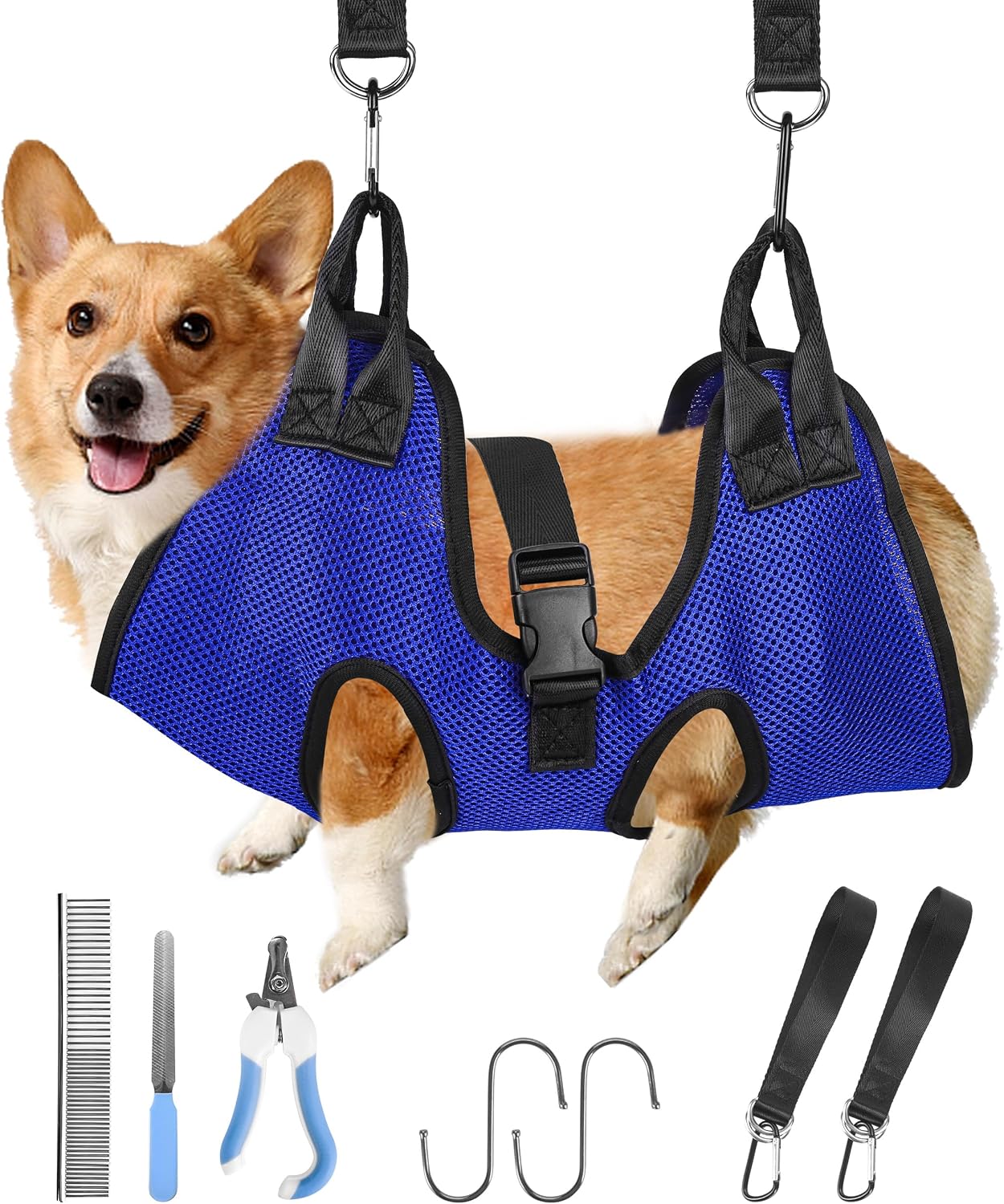 PatiencET Dog Grooming Hammock, Pet Grooming Hammock for Cats & Dogs with Security Strap, Dog Sling for Nail Trimming with Nail Clippers/Trimmer, Nail File, Pet Comb(Pink S) - Image 12