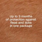 Waterproof flea and tick spot on application instructions graphic