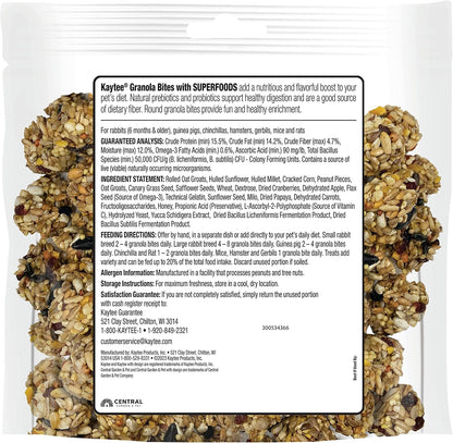 Kaytee prebiotics and probiotics small animal snacks close up view
