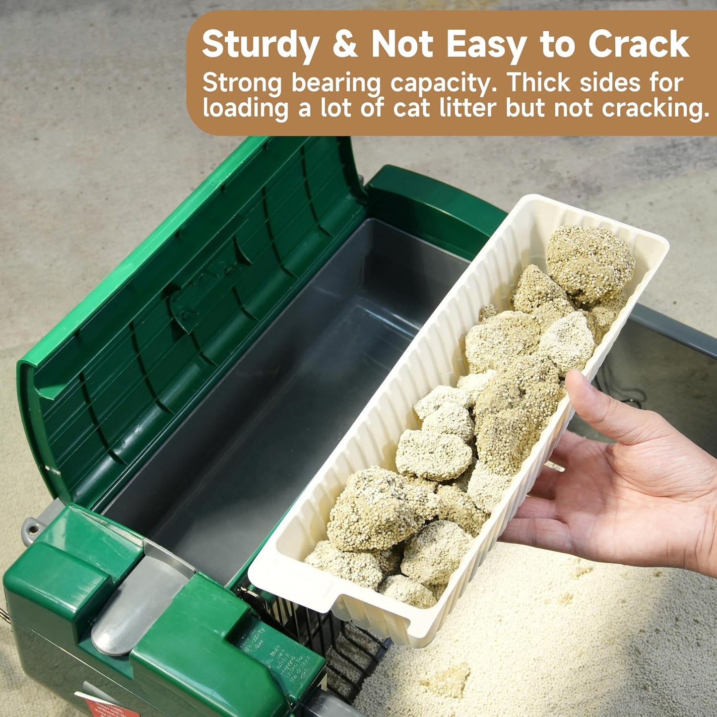 Luvcosy litter tray being inserted into Pet Zone semi-automatic machine