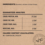 Premium raw freeze dried chicken breast treats for cats in packaging