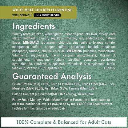 Purina Fancy Feast Medleys Florentine chicken recipe can