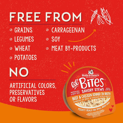 Premium savory stews for small dogs beef and chicken recipe texture