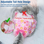 Highly absorbent pink floral doggy nappy for training protection