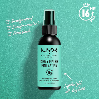 Sixteen hour wear vegan makeup fixer spray close up
