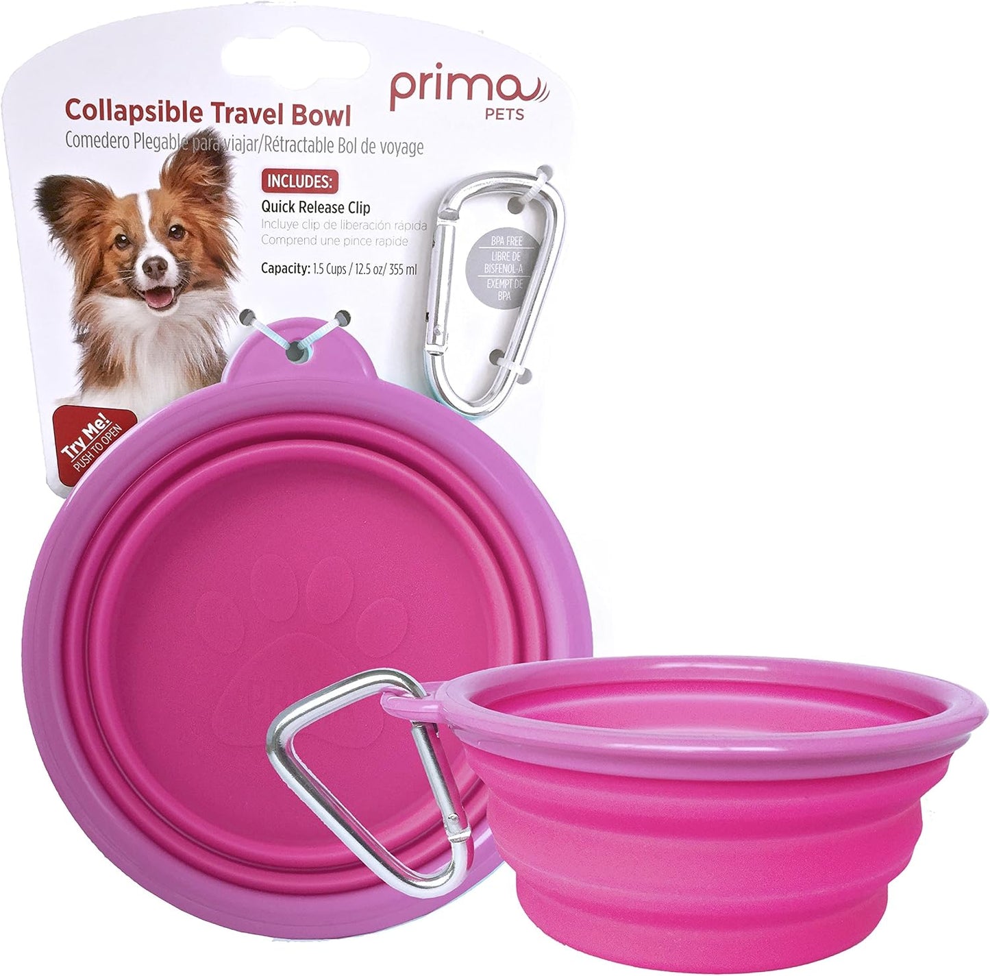 Prima Pet Expandable/ Collapsible Silicone Food & Water Travel Bowl with Clip for Small & Medium Dog and Cat, Size: 1.5 Cups (5.1 Inch Diameter Bowl) (AQUA) - Image 14