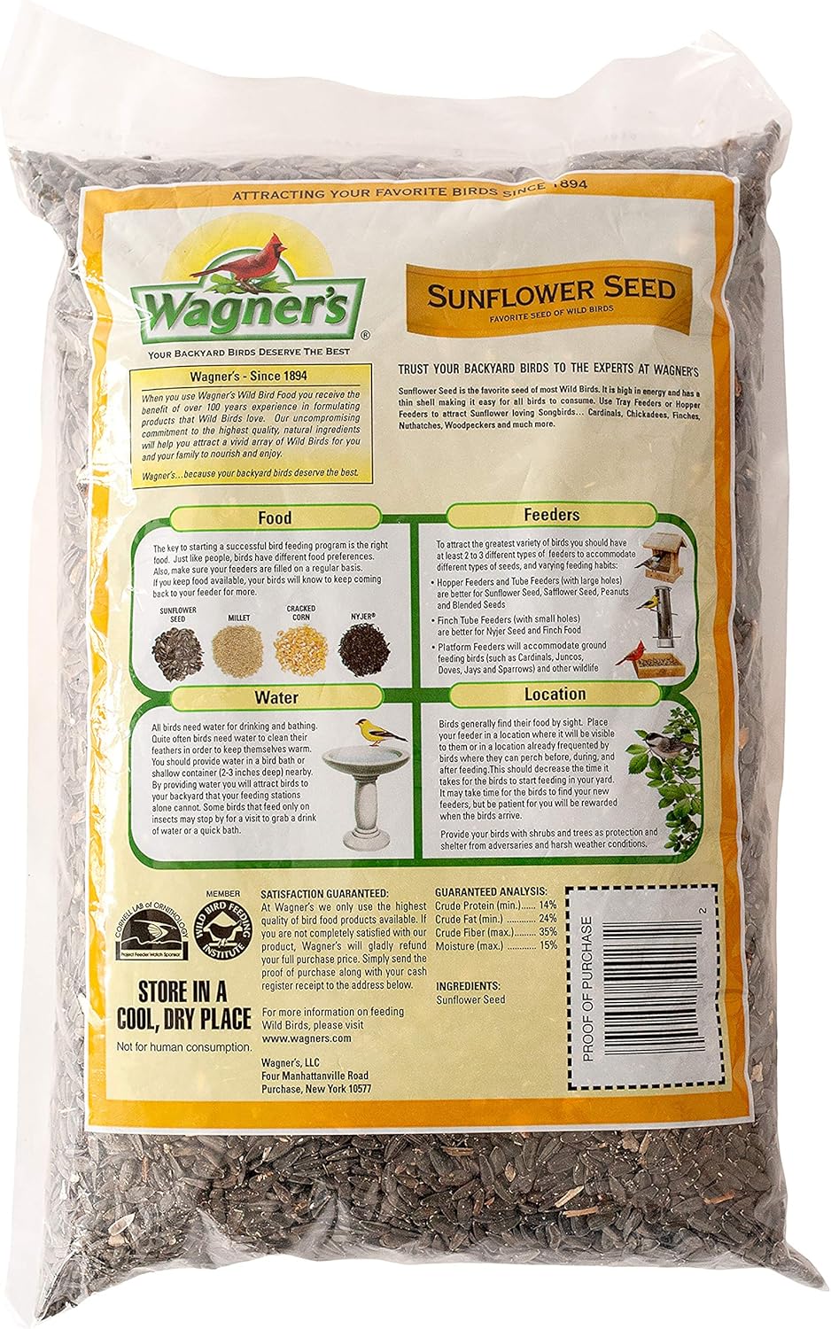 Close up of premium black oil sunflower seeds for bird feeders