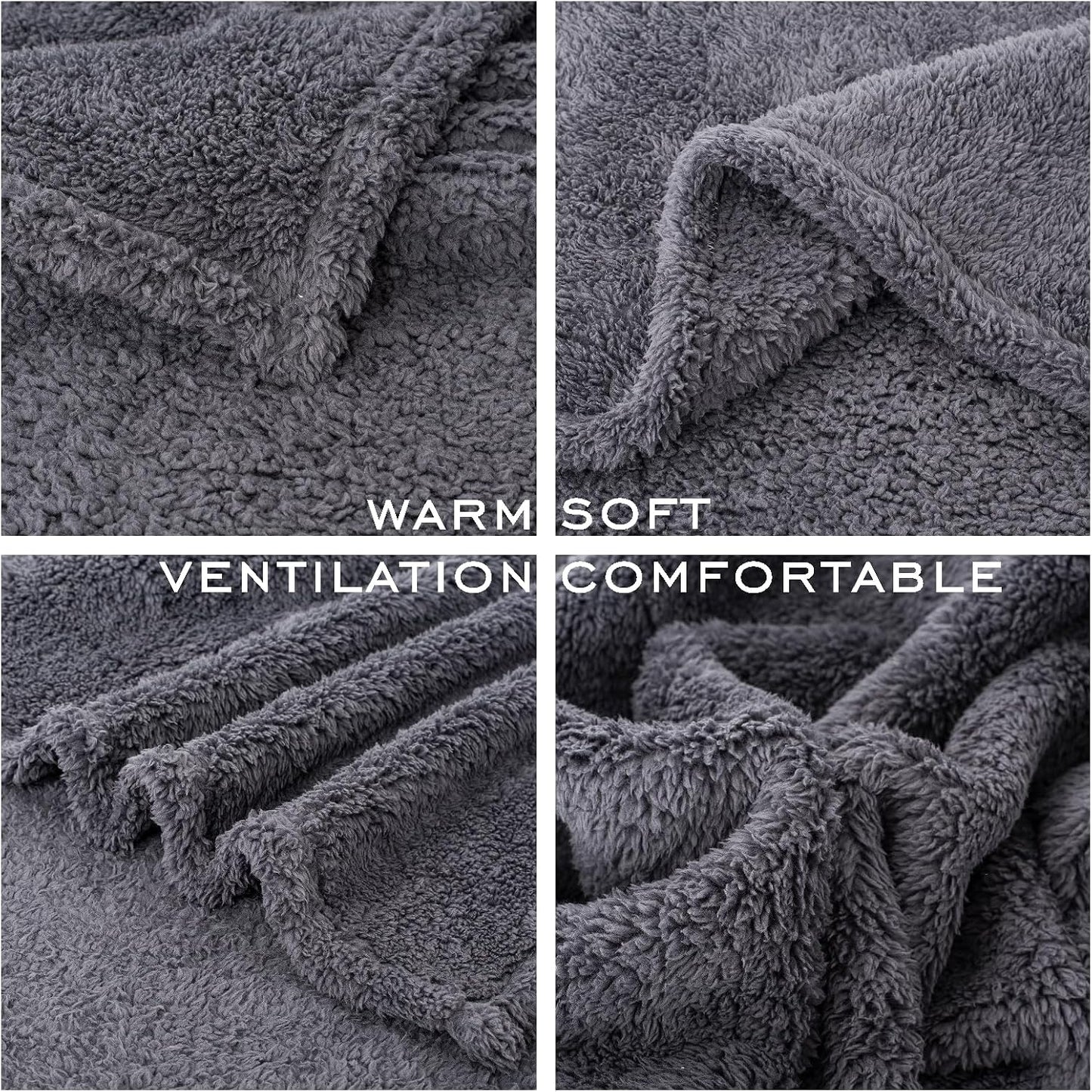 Close up view of the durable overlock stitching on the fleece edge.