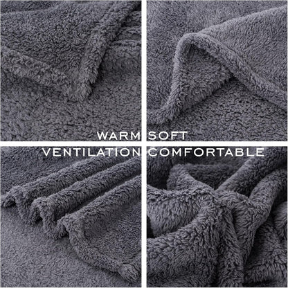 Close up view of the durable overlock stitching on the fleece edge.