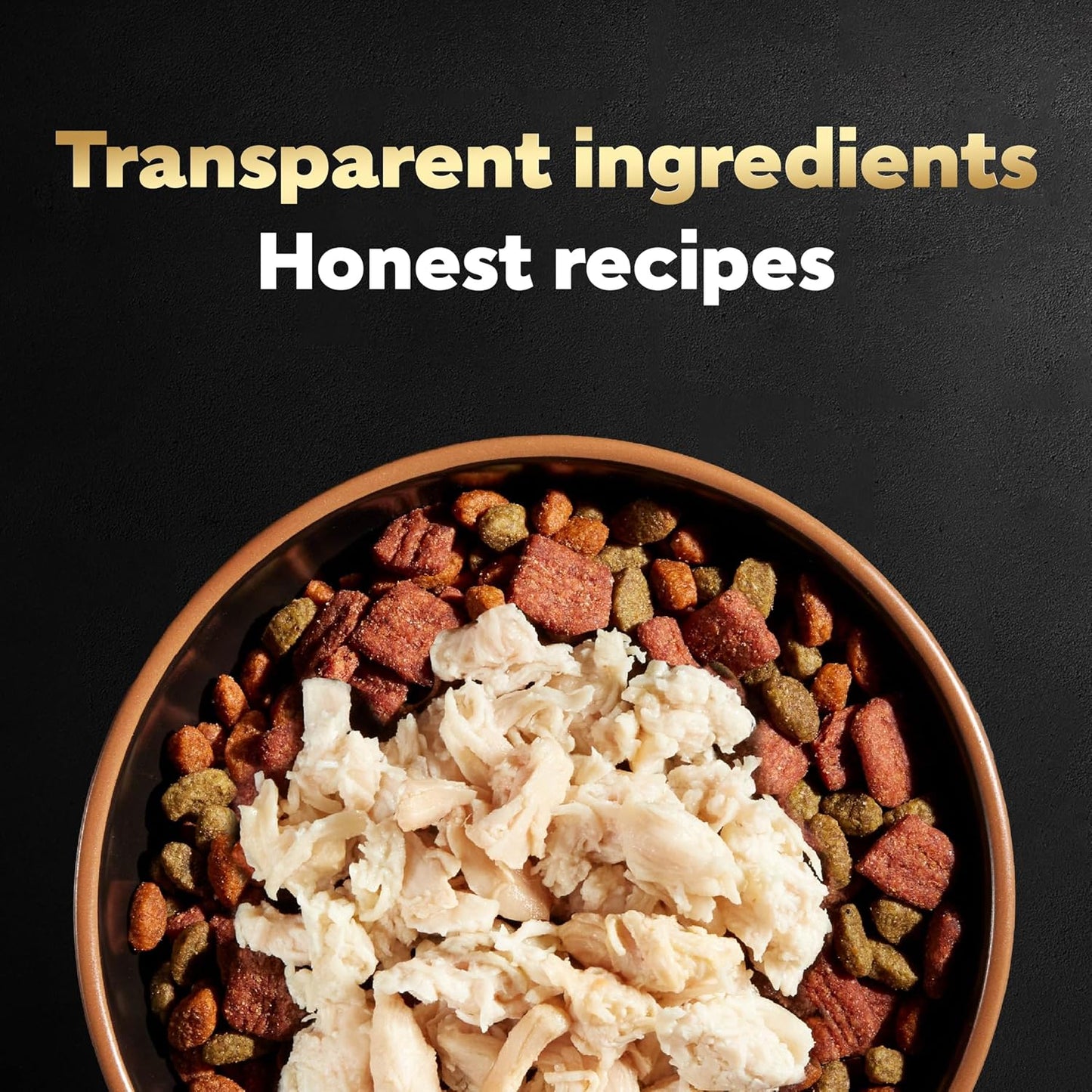 Authentic Cesar wet dog food topper ingredients callout view