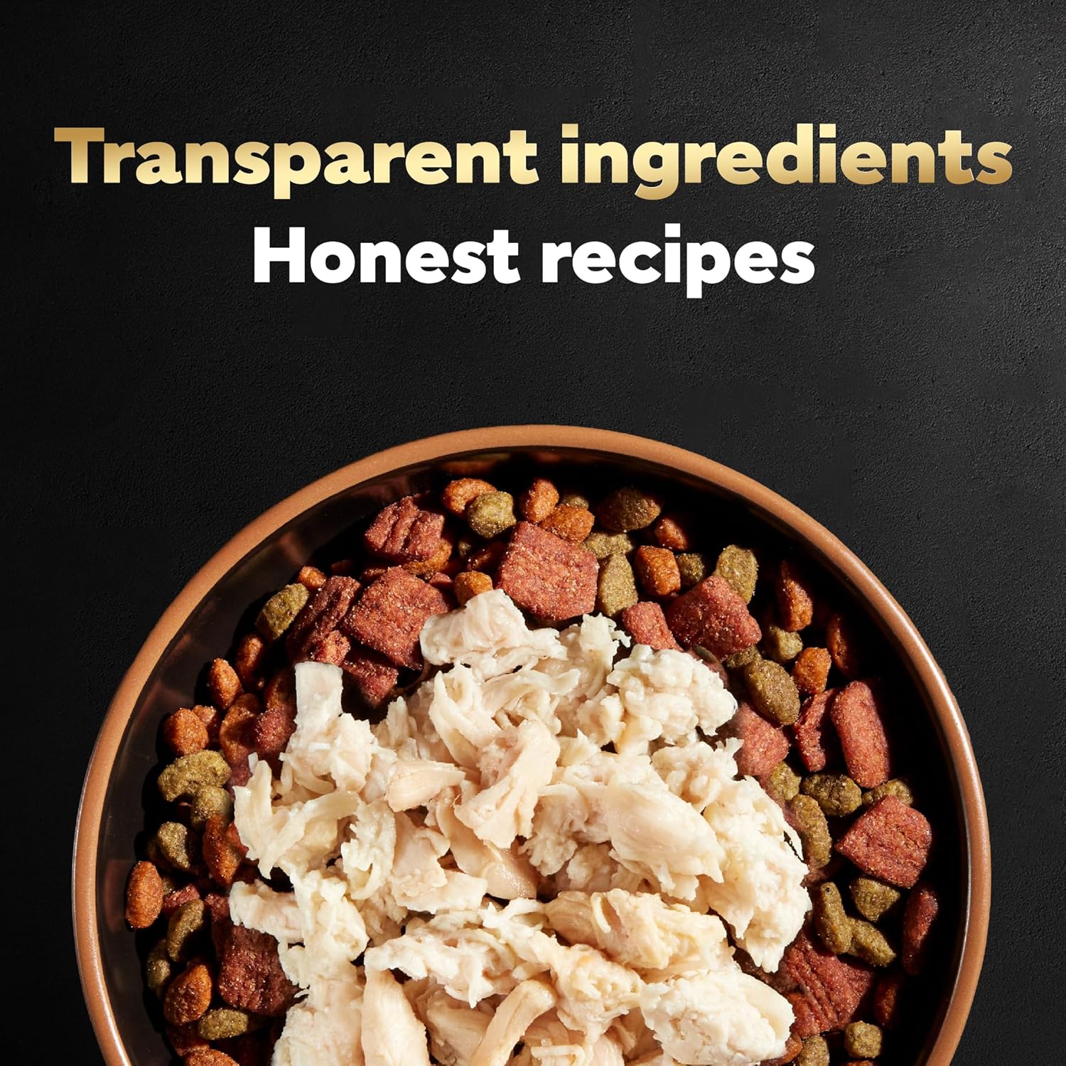 Authentic Cesar wet dog food topper ingredients callout view