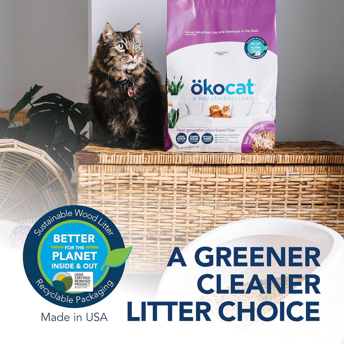 kocat Less Mess Low Tracking Wood Clumping Cat Litter Mini- Pellets, Unscented, 21.5 pounds - Natural Ingredients, Stops Odor, Clumps Solid, 99% Dust Free, Great for Long-Hair Breeds - Image 11