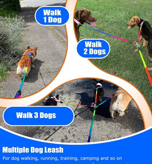 Sonqueen multi dog walking lead demonstrating the three hundred sixty degree swivel device