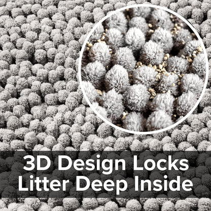 Close up of CatGuru 3D microfiber litter trapping texture with cat paw